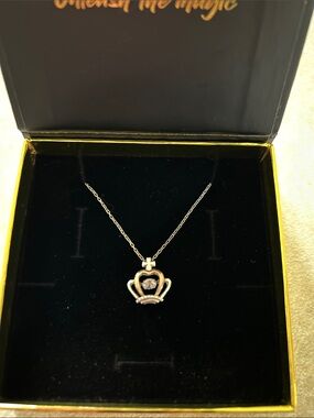 Silver Crown Heart Pendant Necklace - Women Jewelry